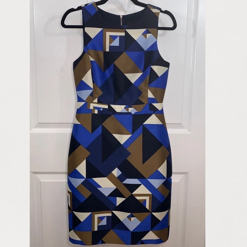 J. Crew Collection Geo Print Sheath Dress